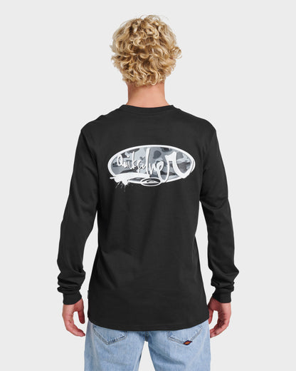 Impaired Camo Long Sleeve T-shirt - Black | Quick Silver