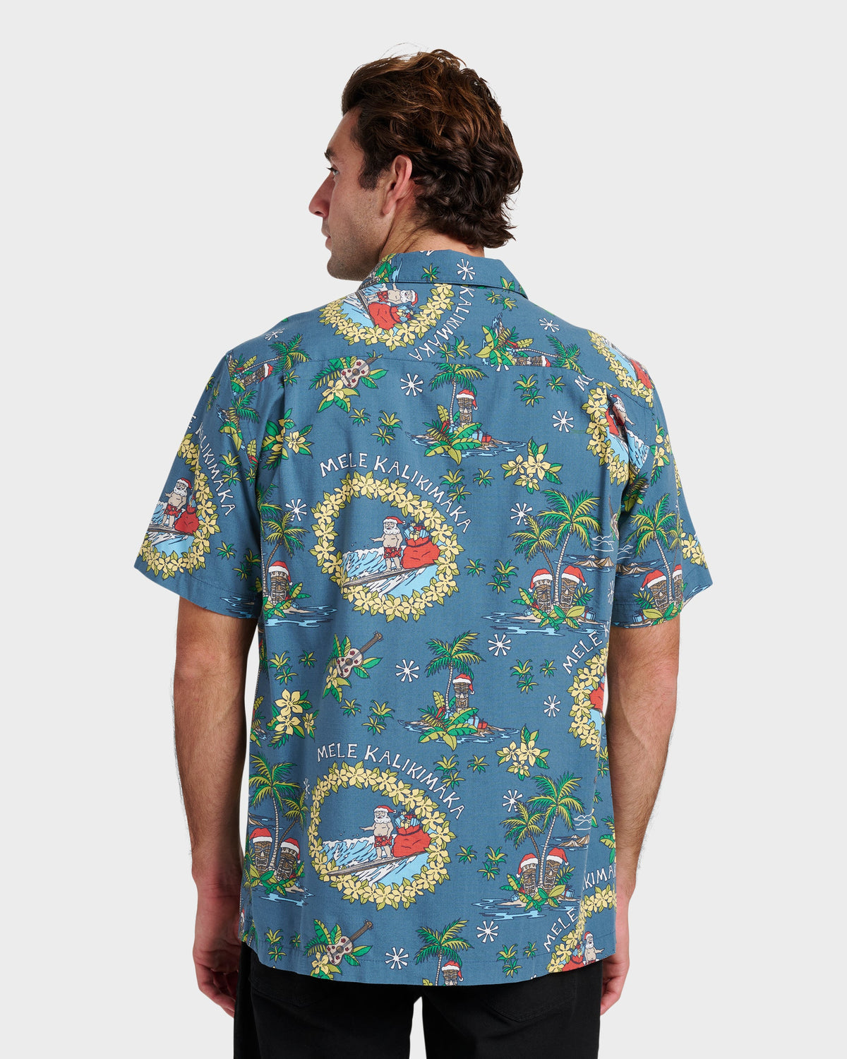 Waterman Surfing Santa Shirt - Real Teal | Quick Silver