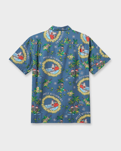 Waterman Surfing Santa Shirt - Real Teal | Quick Silver