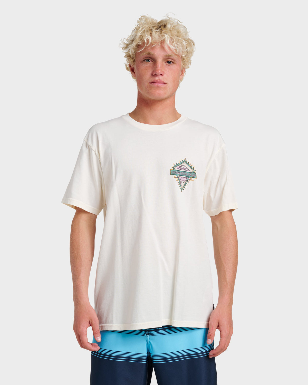 Liberty Spikespigment Dye T-Shirt - Snow White | Quick Silver
