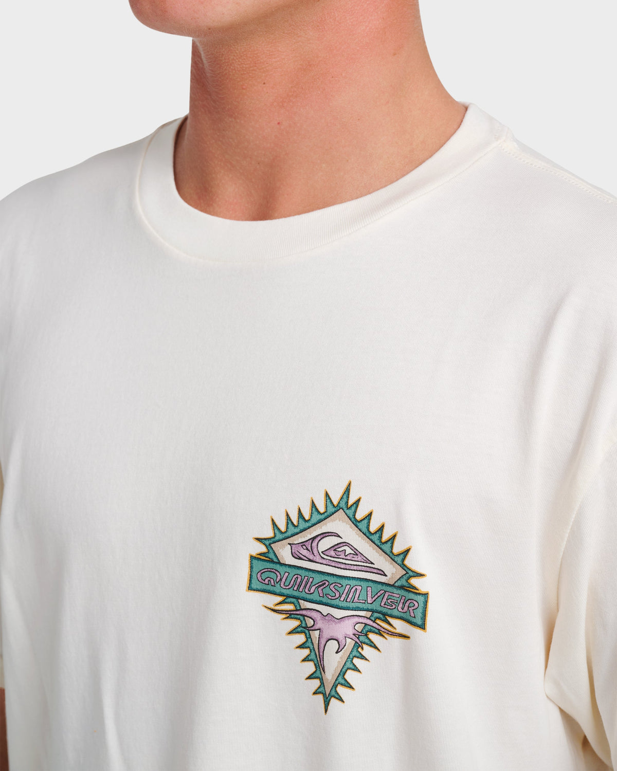 Liberty Spikespigment Dye T-Shirt - Snow White | Quick Silver