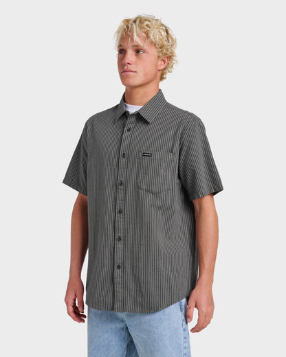 Oxford Stripe Classic Short Sleeve Shirt - Phantom | Quick Silver
