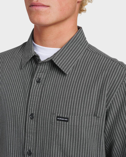Oxford Stripe Classic Short Sleeve Shirt - Phantom | Quick Silver