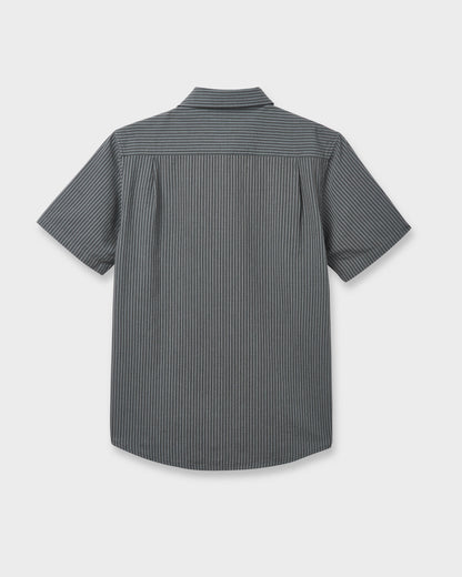 Oxford Stripe Classic Short Sleeve Shirt - Phantom | Quick Silver