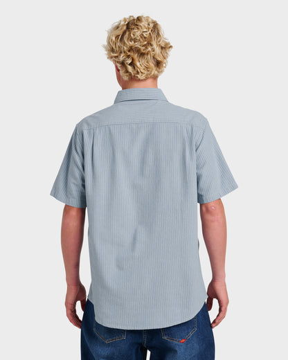 Oxford Stripe Classic Short Sleeve Shirt - Ashley Blue | Quick Silver