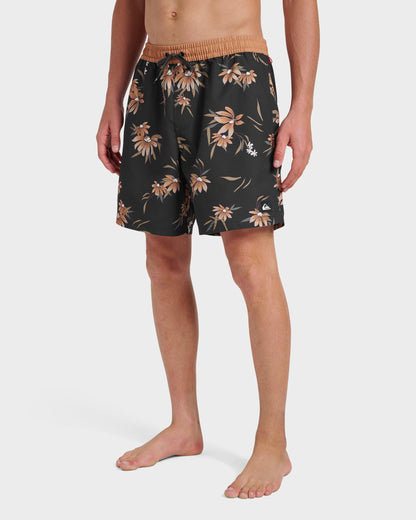 Everyday Coastal Flora 17" Swim Trunks - Black | Quick Silver