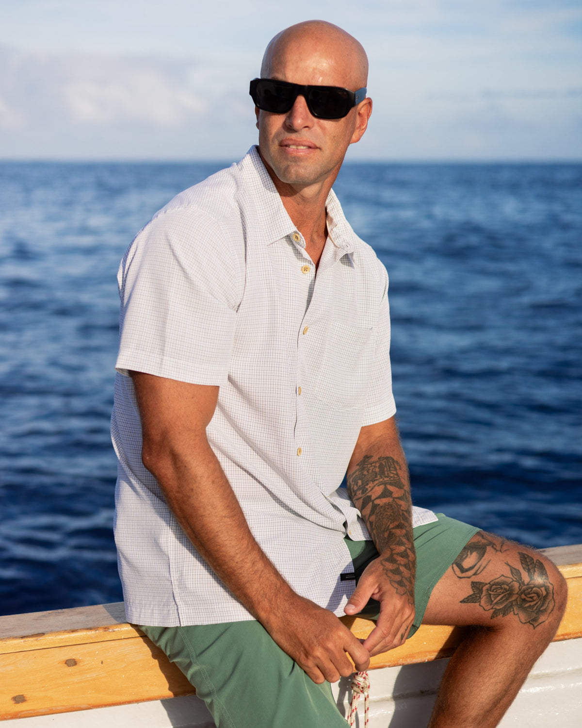 Waterman Checkmate Shirt - White | Quick Silver