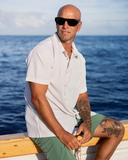 Waterman Checkmate Shirt - White | Quick Silver