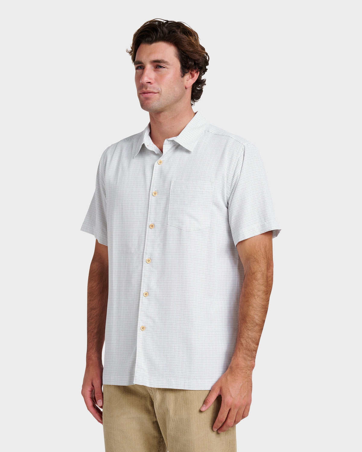 Waterman Checkmate Shirt - White | Quick Silver