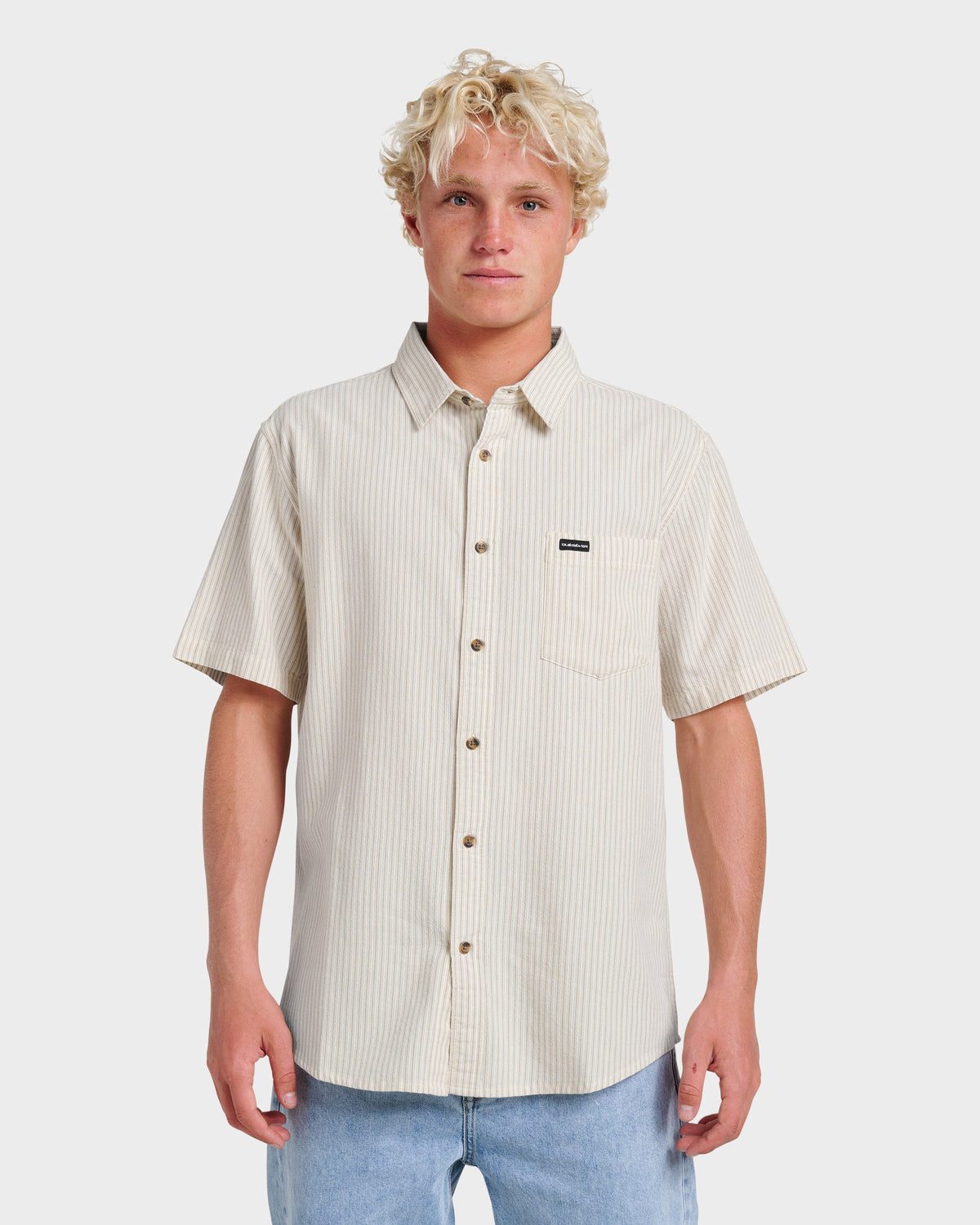 Oxford Stripe Classic Short Sleeve Shirt - Moonstruck | Quick Silver