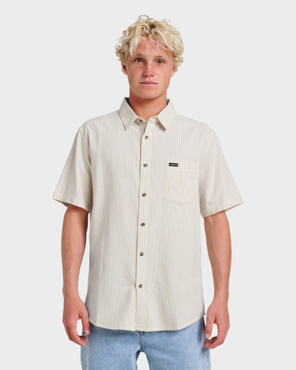 Oxford Stripe Classic Short Sleeve Shirt - Moonstruck | Quick Silver