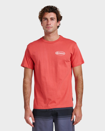 Mechanics Script Classic T-shirt - Mineral Red | Quick Silver