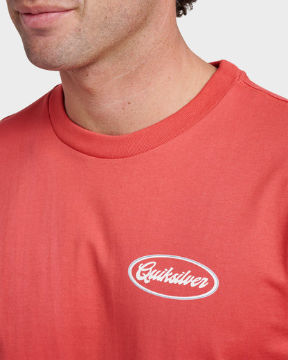 Mechanics Script Classic T-shirt - Mineral Red | Quick Silver