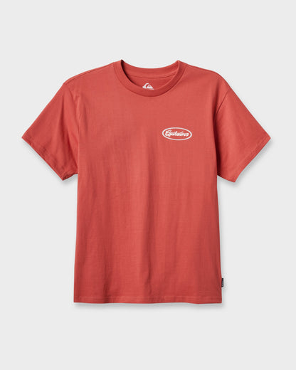Mechanics Script Classic T-shirt - Mineral Red | Quick Silver