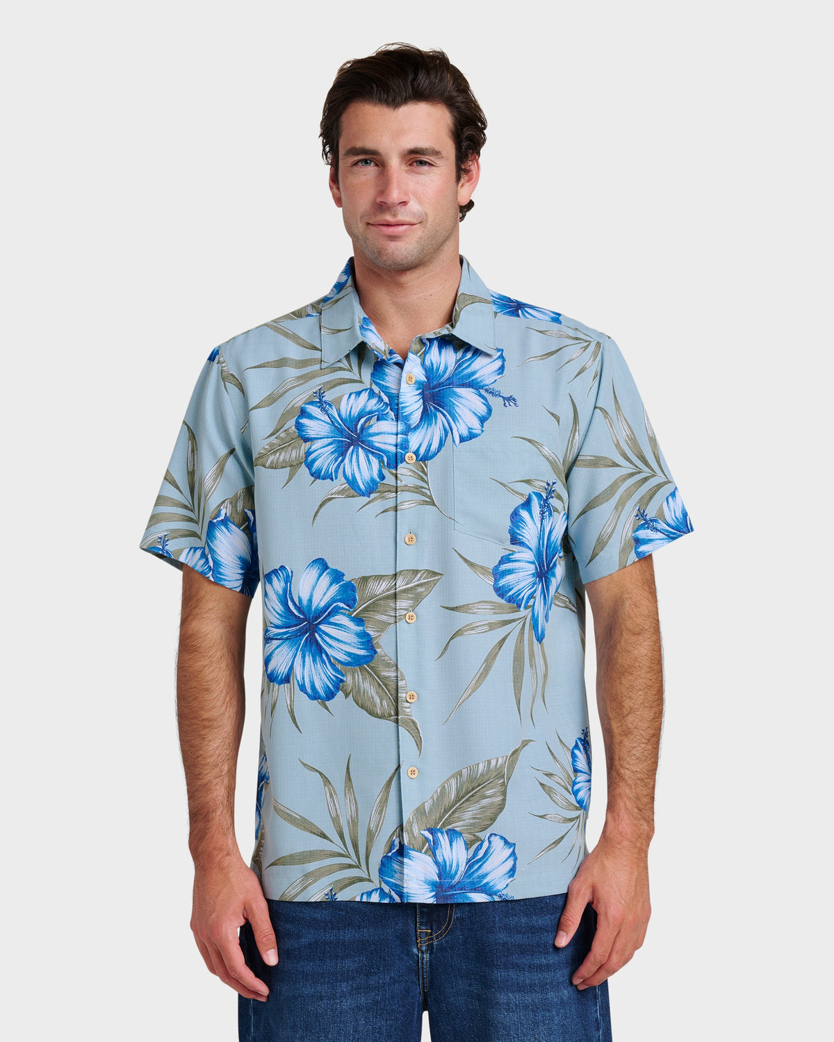 Waterman Tropical Dream Shirt - Sterling Blue | Quick Silver