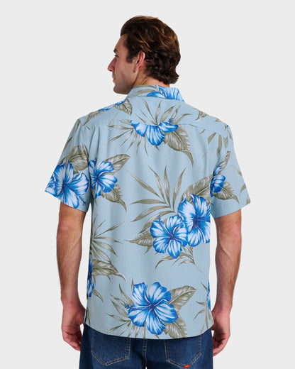 Waterman Tropical Dream Shirt - Sterling Blue | Quick Silver