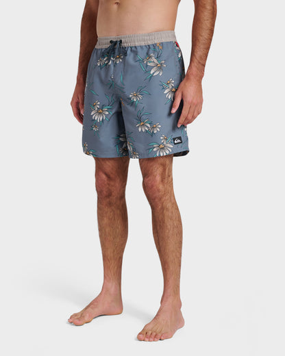 Everyday Coastal Flora 17" Swim Trunks - China Blue | Quick Silver