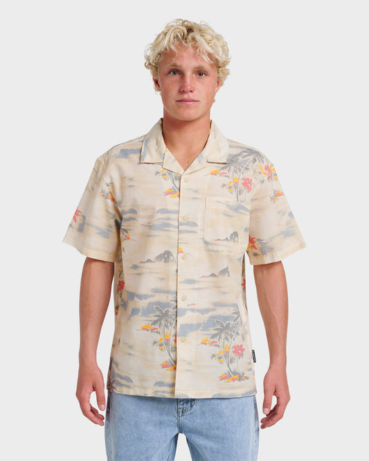 Tropical Surf Casual Short Sleeve Shirt - Birch | Quick Silver