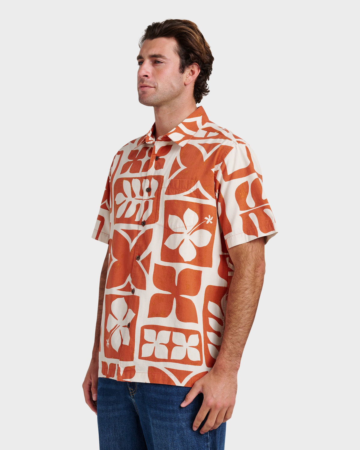 Waterman Tiki Island Shirt - Hot Sauce | Quick Silver