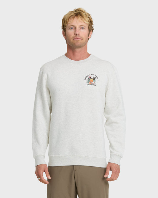 California Vibes Crew Fleece Sweatshirt - Oatmeal Hth | Quick Silver