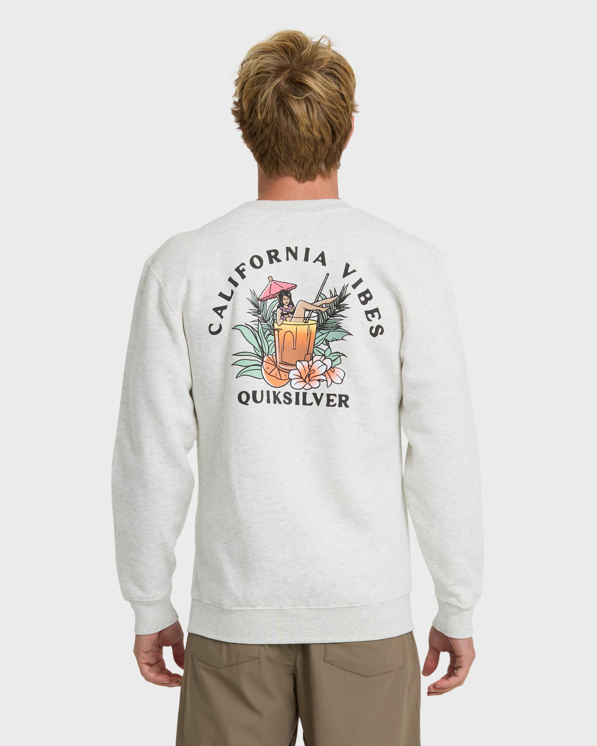 California Vibes Crew Fleece Sweatshirt - Oatmeal Hth | Quick Silver