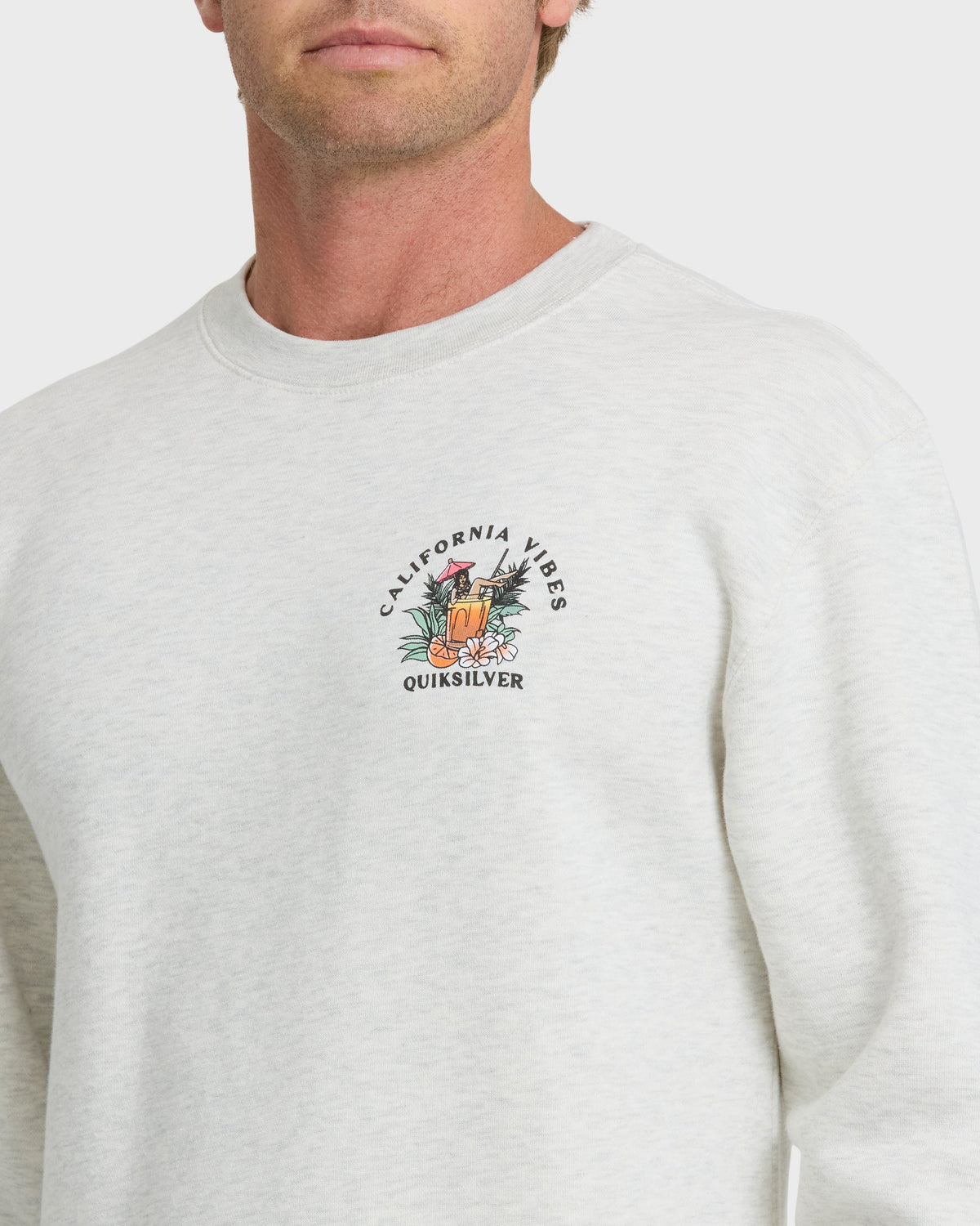 California Vibes Crew Fleece Sweatshirt - Oatmeal Hth | Quick Silver