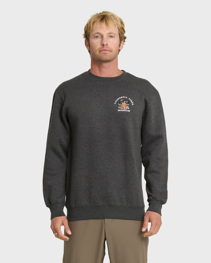 California Vibes Crew Fleece Sweatshirt - Charcoal Grey | Quick Silver