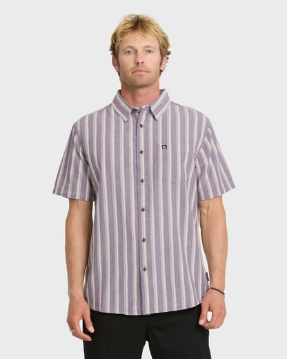 Oxford Stripe Classic Short Sleeve Shirt - Sunset Purple | Quick Silver