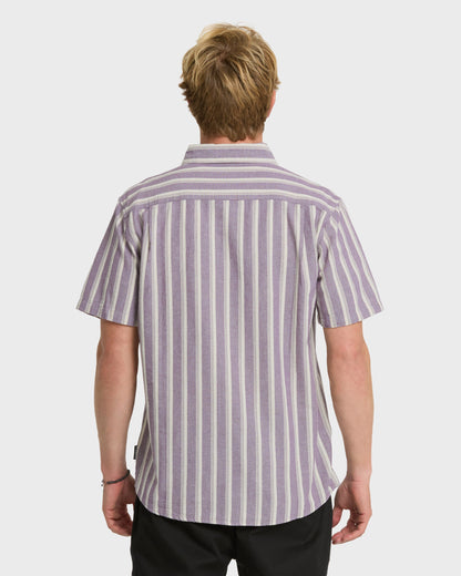 Oxford Stripe Classic Short Sleeve Shirt - Sunset Purple | Quick Silver