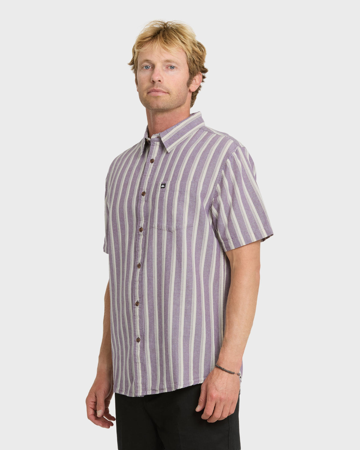 Oxford Stripe Classic Short Sleeve Shirt - Sunset Purple | Quick Silver
