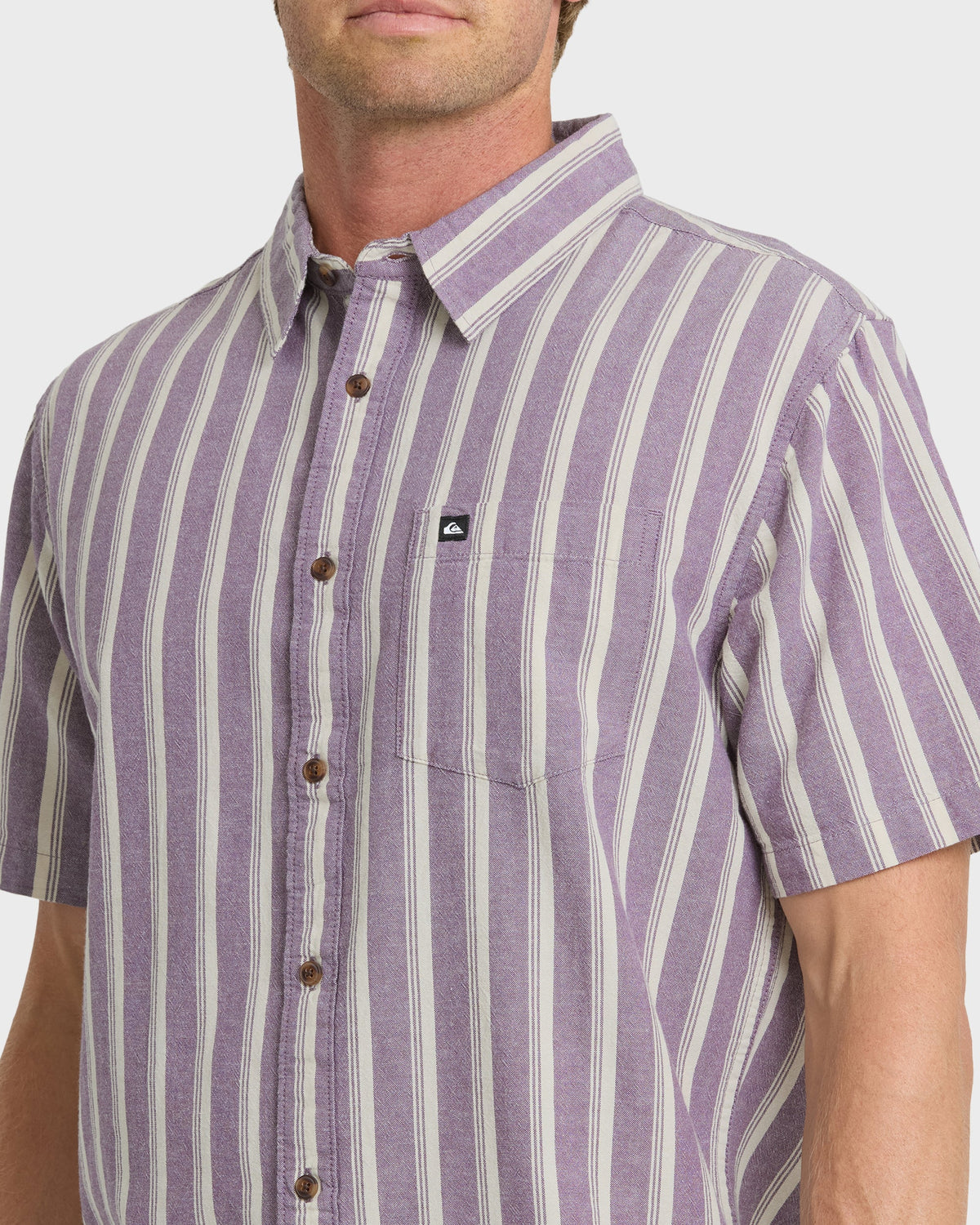 Oxford Stripe Classic Short Sleeve Shirt - Sunset Purple | Quick Silver