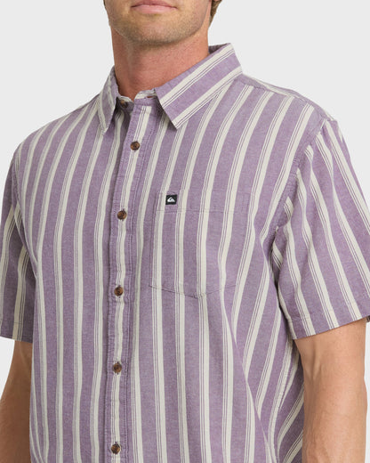 Oxford Stripe Classic Short Sleeve Shirt - Sunset Purple | Quick Silver