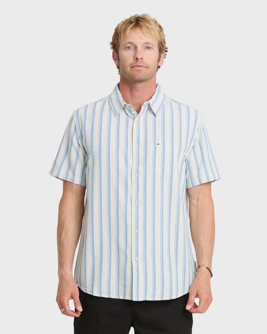 Oxford Stripe Classic Short Sleeve Shirt - Niagara | Quick Silver
