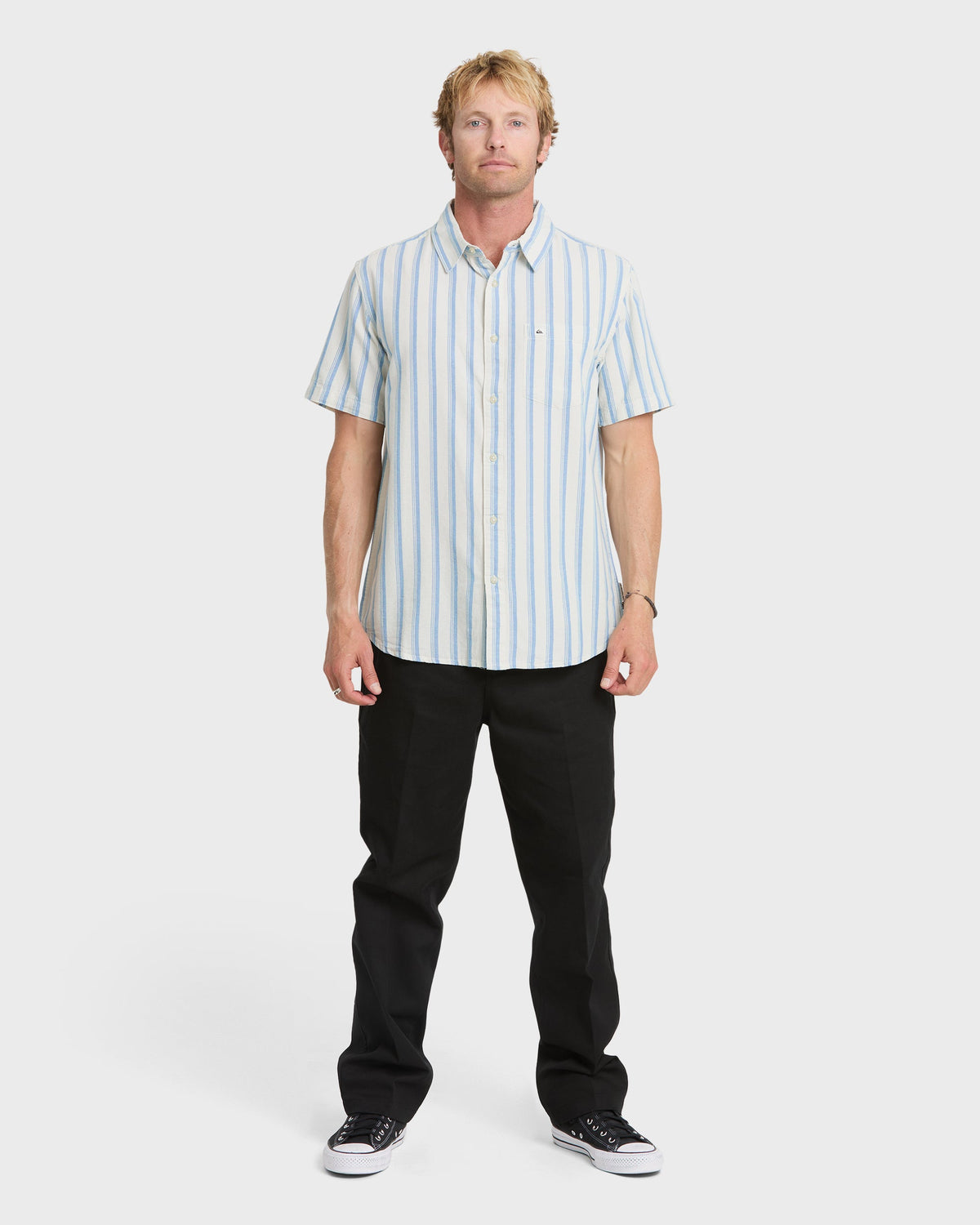 Oxford Stripe Classic Short Sleeve Shirt - Niagara | Quick Silver
