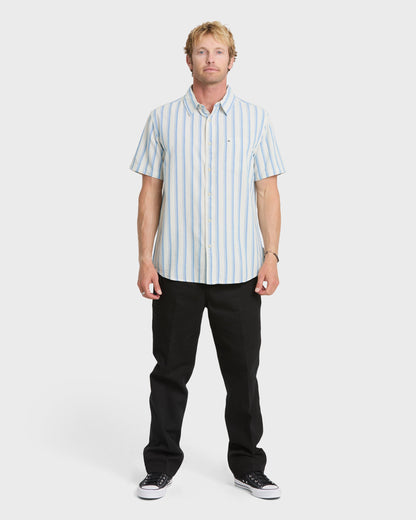 Oxford Stripe Classic Short Sleeve Shirt - Niagara | Quick Silver