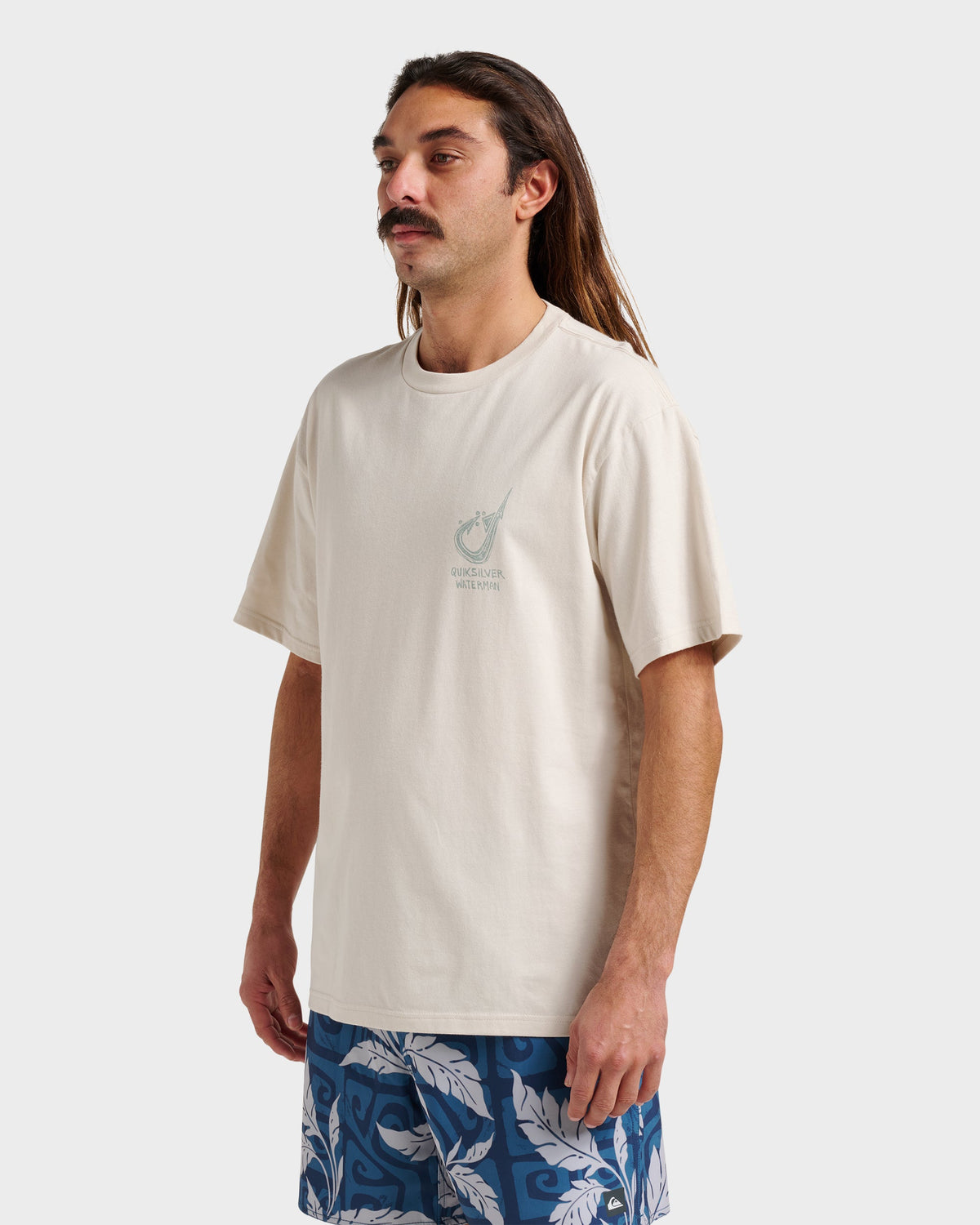 Waterman Hooked On Classic T-shirt - Moonbeam | Quick Silver