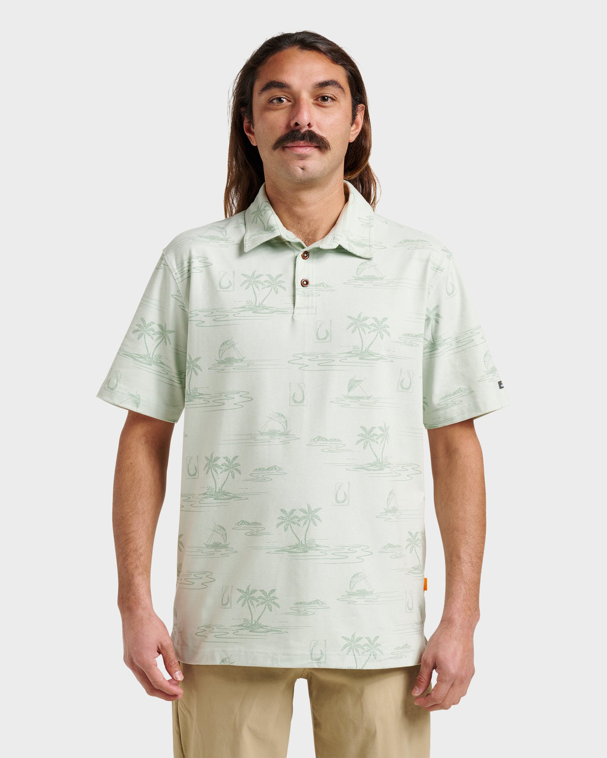 Waterman Island Daze Polo T-Shirt - Smoke Heahter | Quick Silver