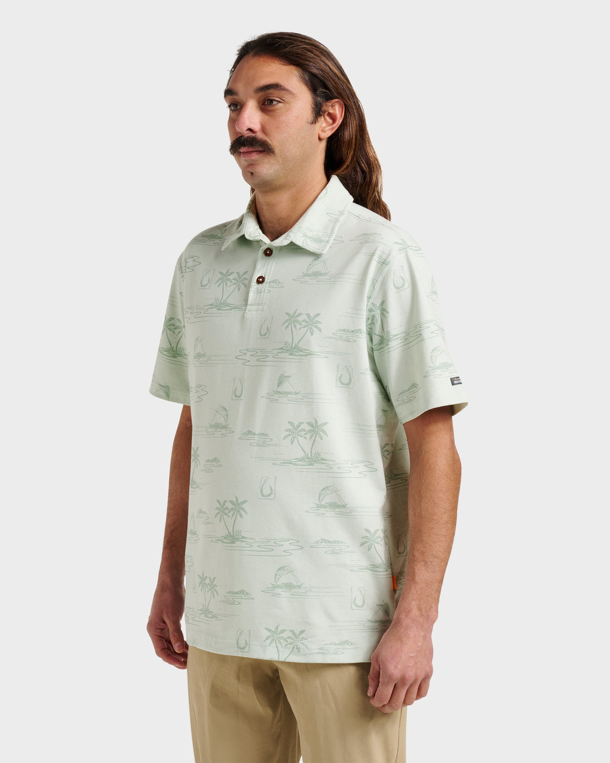 Waterman Island Daze Polo T-Shirt - Smoke Heahter | Quick Silver