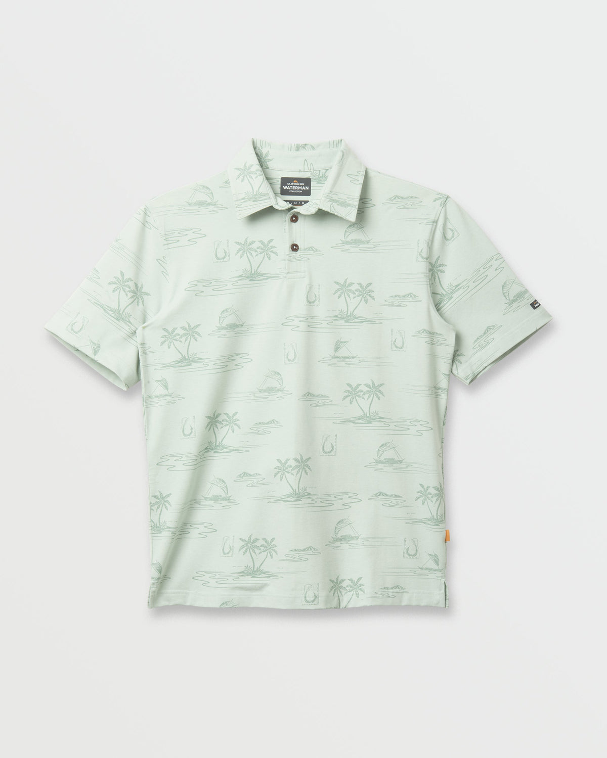 Waterman Island Daze Polo T-Shirt - Smoke Heahter | Quick Silver