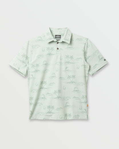Waterman Island Daze Polo T-Shirt - Smoke Heahter | Quick Silver