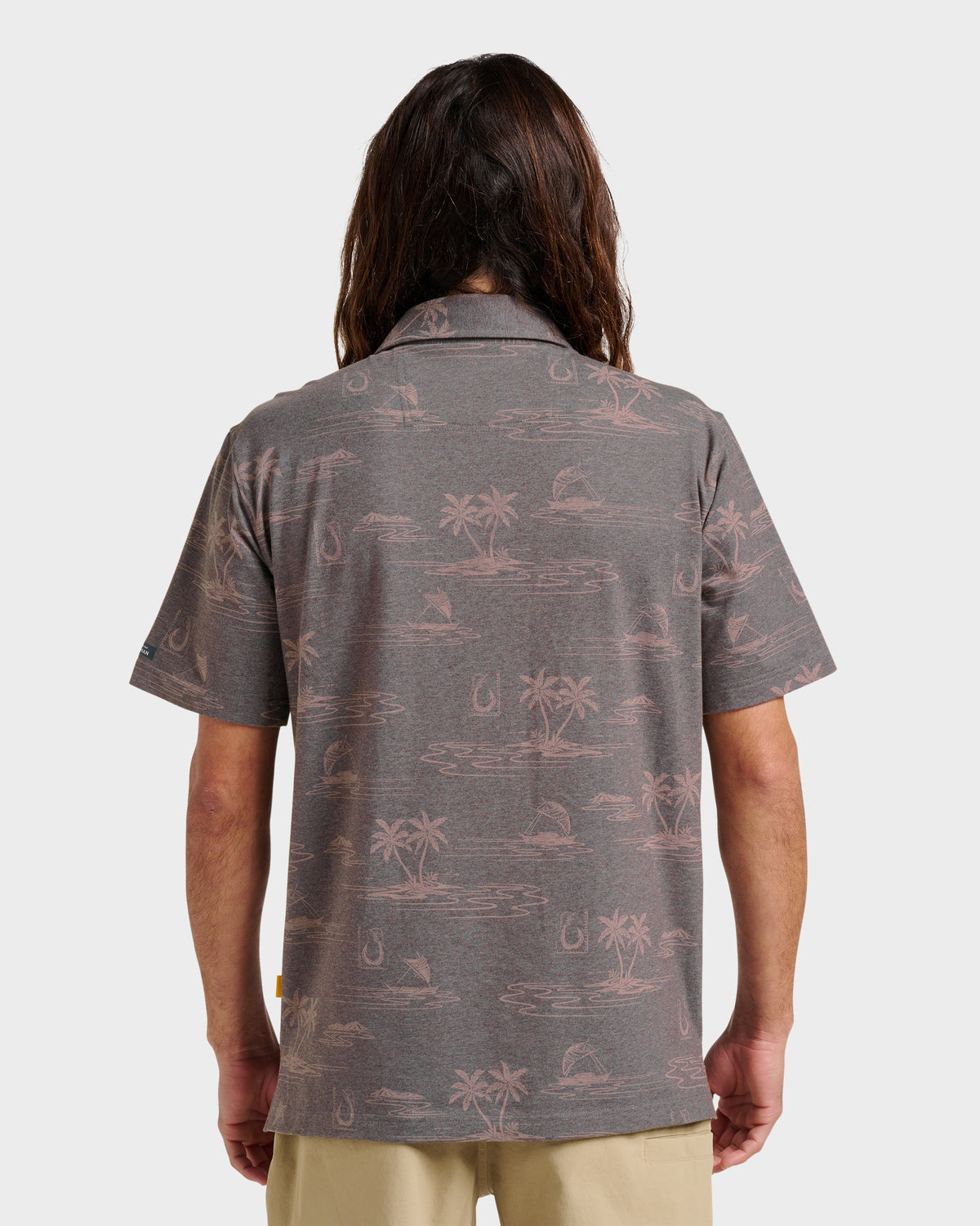 Waterman Island Daze Polo T-Shirt - Phantom Heather | Quick Silver