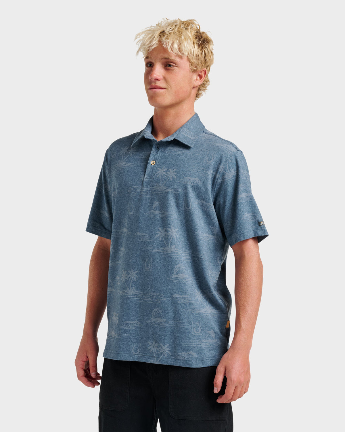Waterman Island Daze Polo T-Shirt - Real Teal Heather | Quick Silver