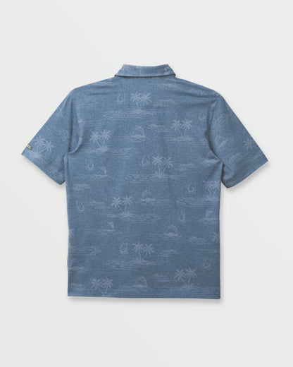 Waterman Island Daze Polo T-Shirt - Real Teal Heather | Quick Silver