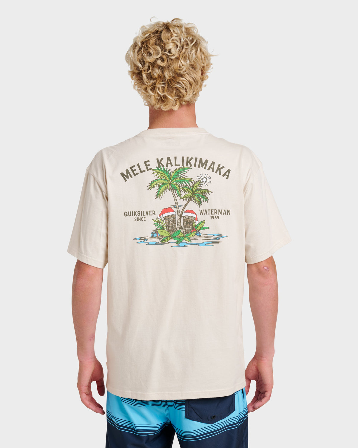 Waterman Tiki Holiday Classic T-shirt - Moonbeam | Quick Silver