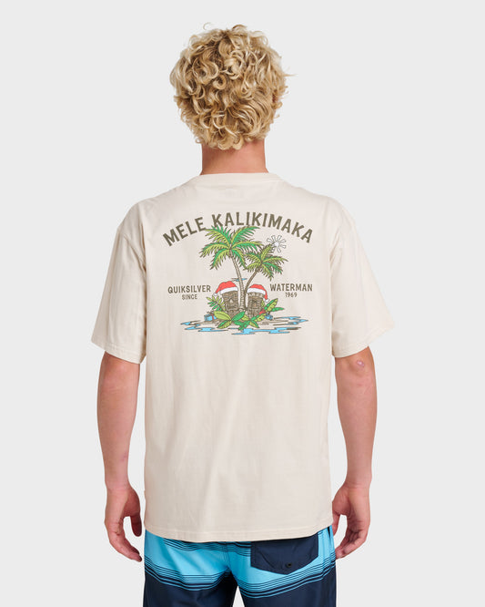 Waterman Tiki Holiday Classic T-shirt - Moonbeam | Quick Silver