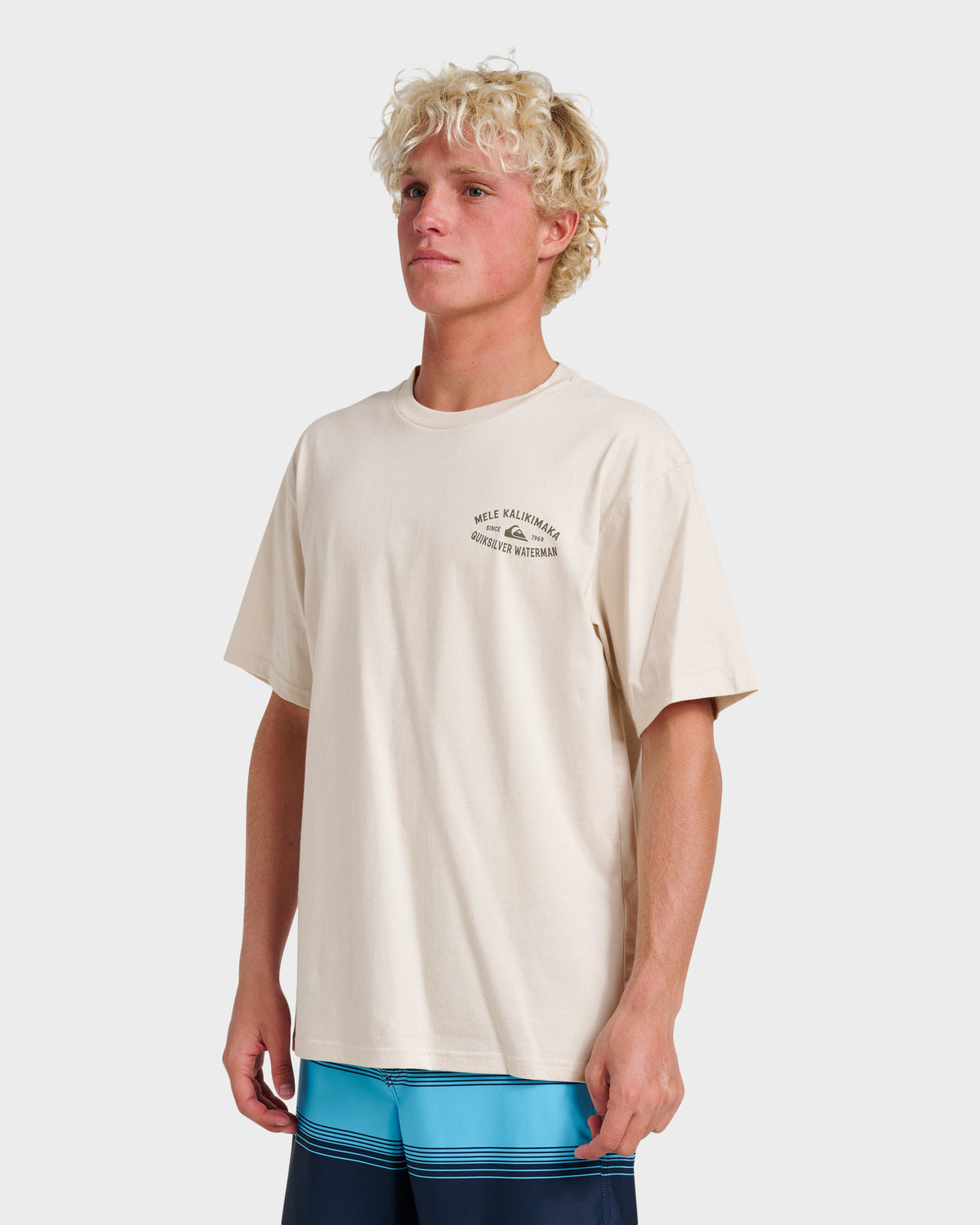 Waterman Tiki Holiday Classic T-shirt - Moonbeam | Quick Silver
