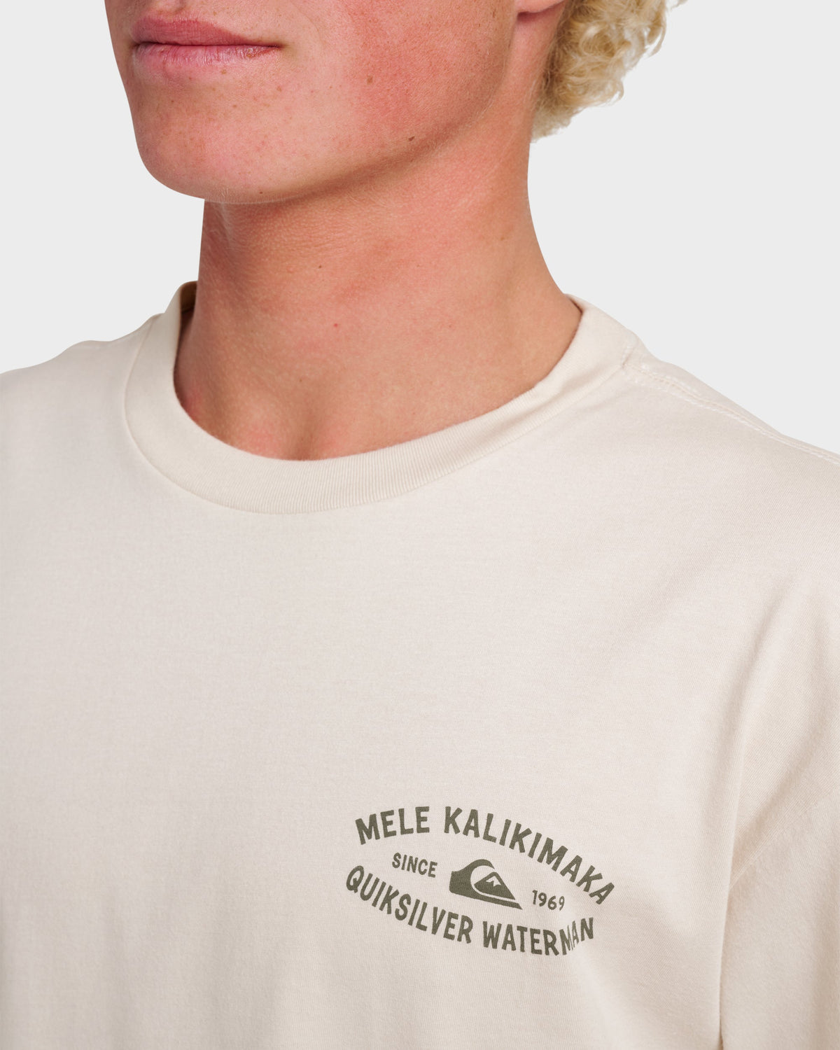 Waterman Tiki Holiday Classic T-shirt - Moonbeam | Quick Silver