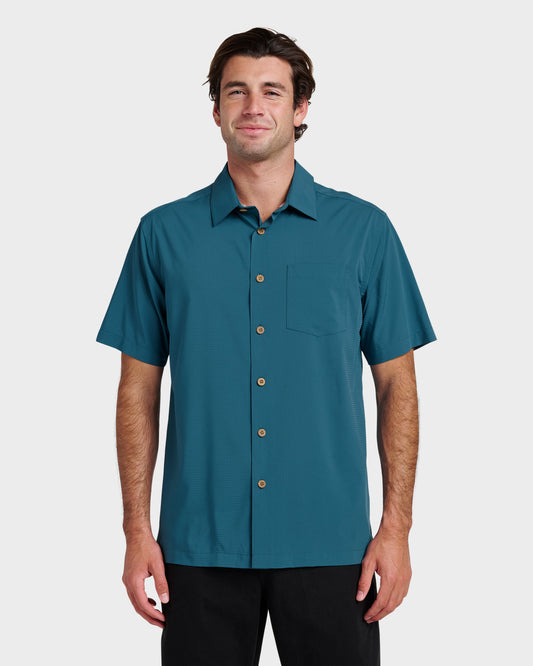 Chaser Short Sleeve Woven Shirt - Real Teal | Quick Silver