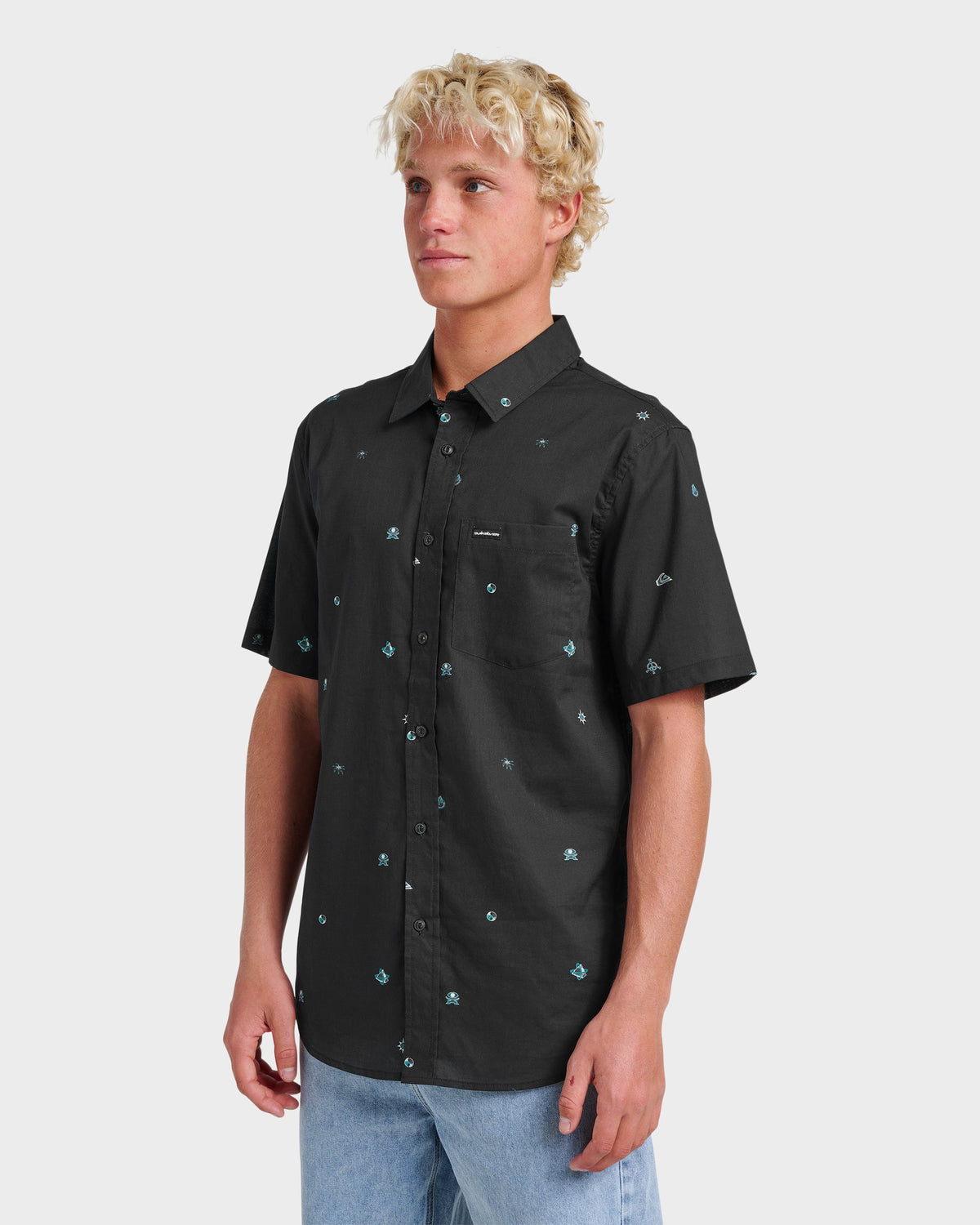 Mini Dimensions Classic Short Sleeve Shirt - Black | Quick Silver