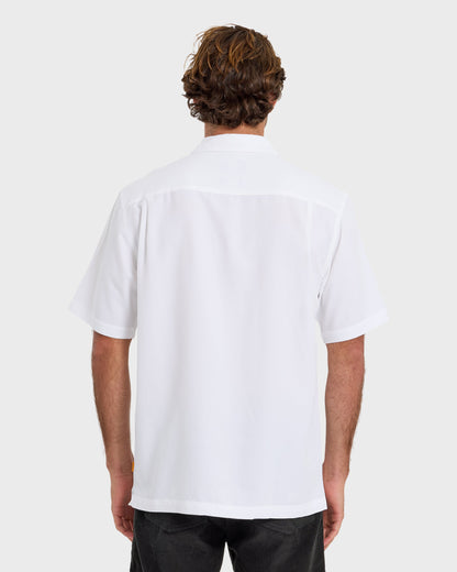 Waterman Tahiti Palms Premium Anti-Wrinkle Shirt - White | Quick Silver